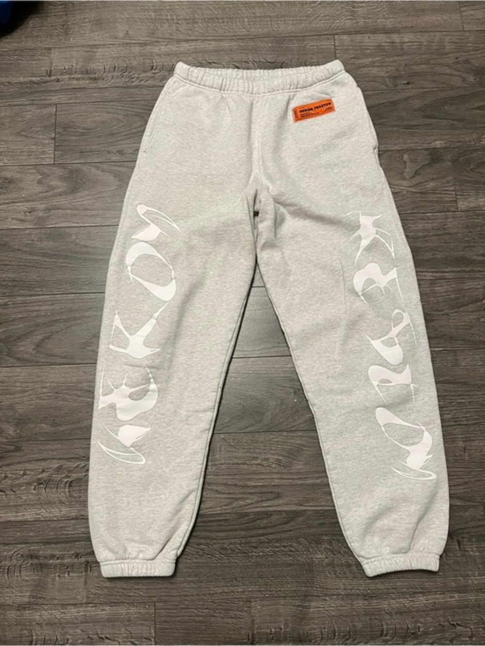 Heron Preston HP brush Cotton Light Gray Sweatpants joggers